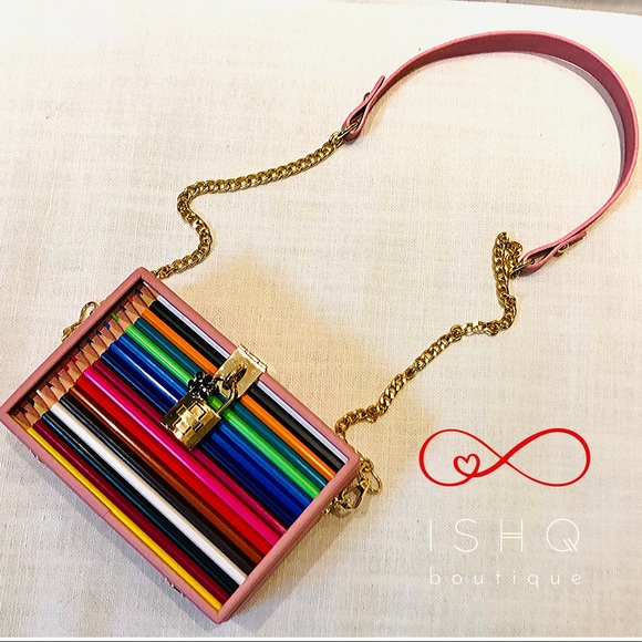 CJ, school box styled Shoulder Bag, Pink - Picture 2 of 8